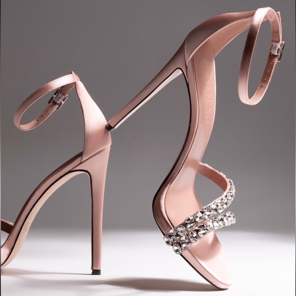 Stunning Amina Abdul Jillil Crystal-Embellished Heels.